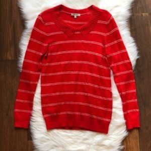 Madewell Stripe Faux Collar Pullover Sweater Size M - Worth $78